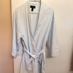 Lauren Ralph Lauren Light Blue Striped Robe